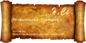 Hrabovszki Csongor névjegykártya
